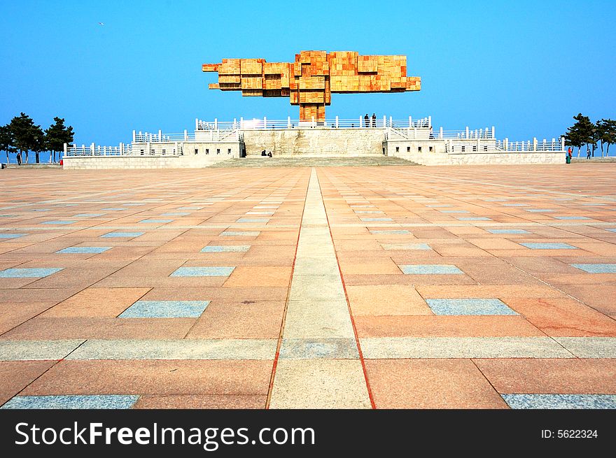 Large-scale sculpture in Weihai China's coast city square. Large-scale sculpture in Weihai China's coast city square