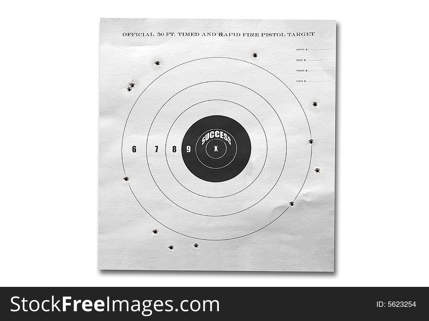 A target isolated on a white background. A target isolated on a white background