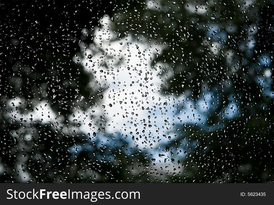 Drops of a rain on a window pane. Drops of a rain on a window pane