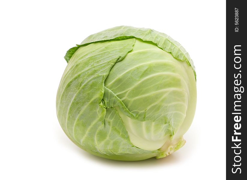 Fresh cabbage on white background