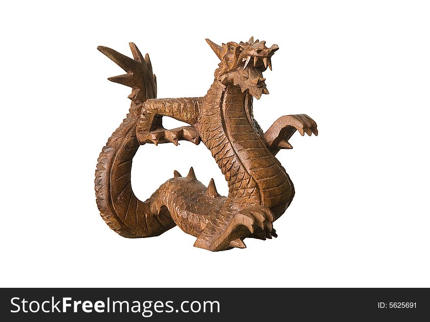 Wooden dragon, object, carved, fretted