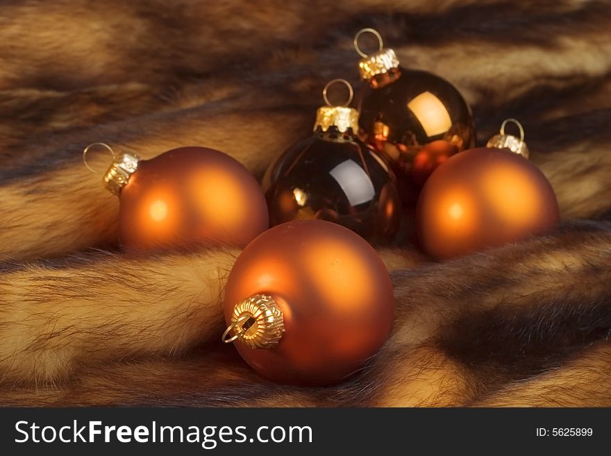 Christmas Balls On A Fur