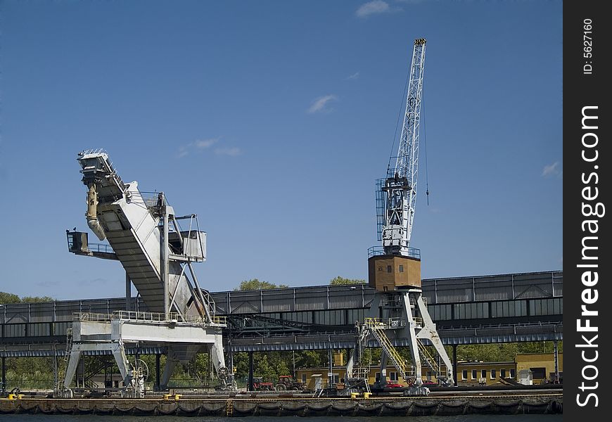 Photo of gantry cranes in GdaÅ„sk Poland