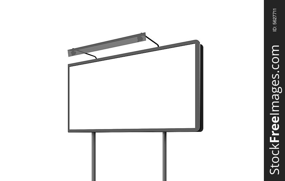 Illustration empty billboard on a white background