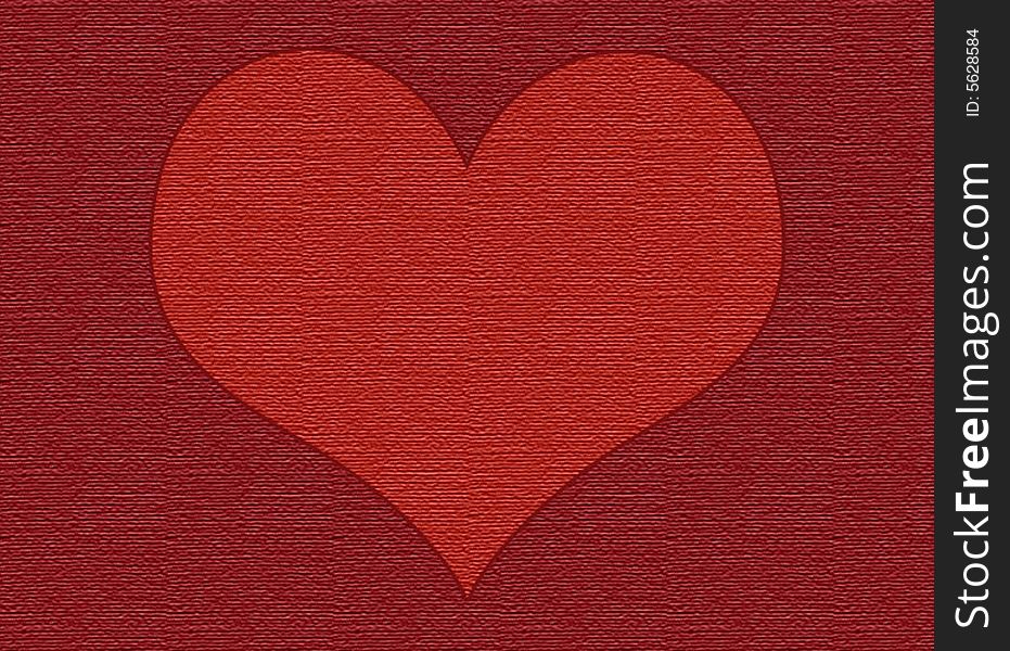 A simple red velvet heart, perfect for a greeting card