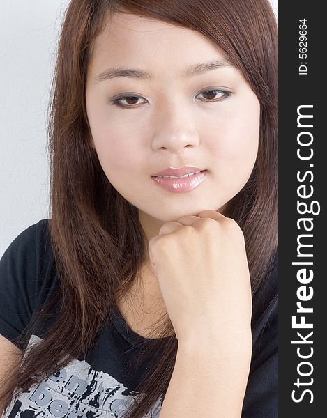 A pretty young Asian model.