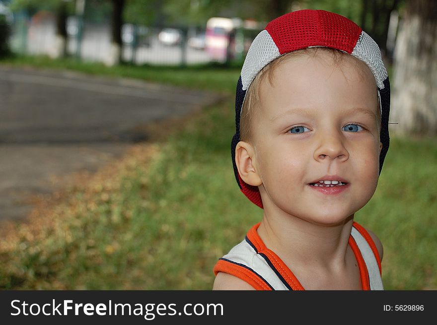 4 year old pretty boy wearing a cap. 4 year old pretty boy wearing a cap