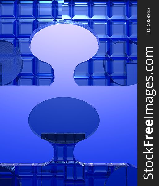 An illustration of two translucent puzzle pieces up close. An illustration of two translucent puzzle pieces up close.
