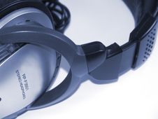 Headphones Dark Blue Royalty Free Stock Photos Headphones Dark Blue Royalty Free Stock Photos