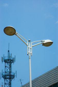 Streetlamp And Antenna Royalty Free Stock Images