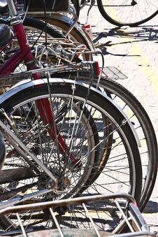 Bicycles On A Parking Stock Image Bicycles On A Parking Stock Image