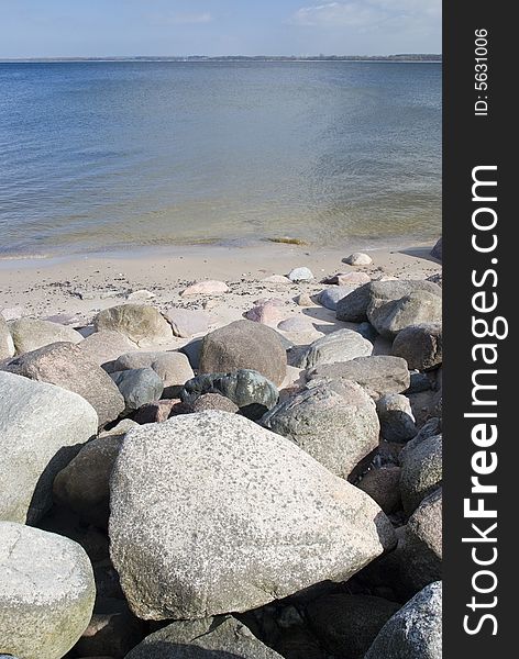 Stoney beach of the baltic sea