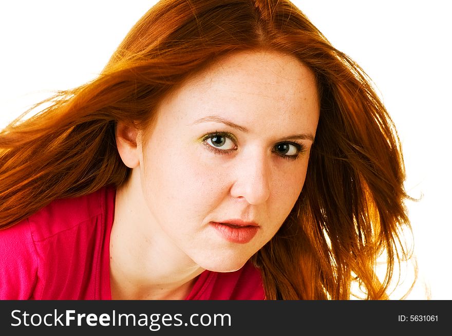 Pretty young red haired woman. Pretty young red haired woman