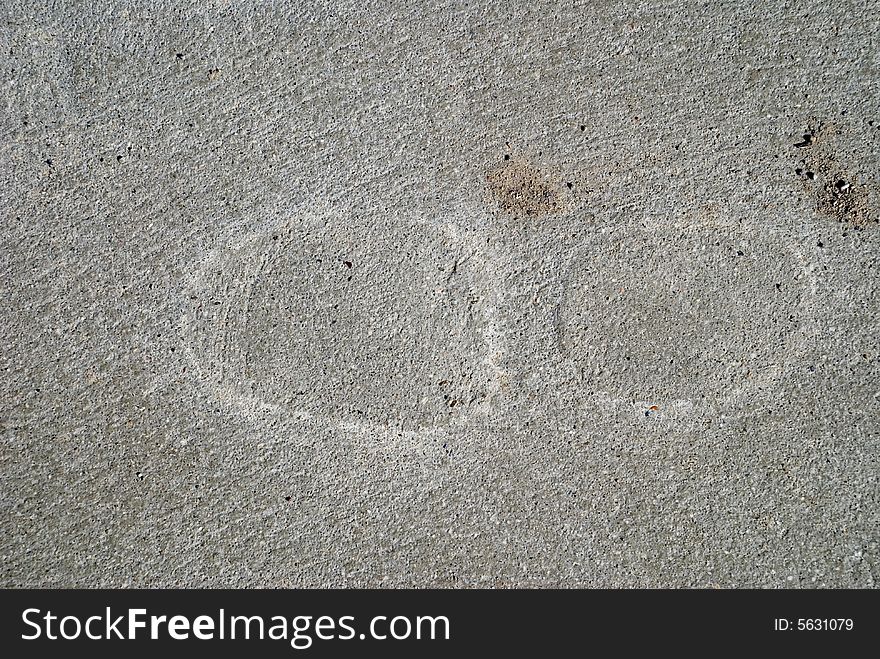 A footprint trace in the sand