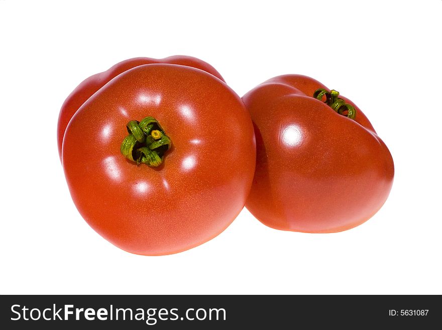 Tomatoes isolated on white