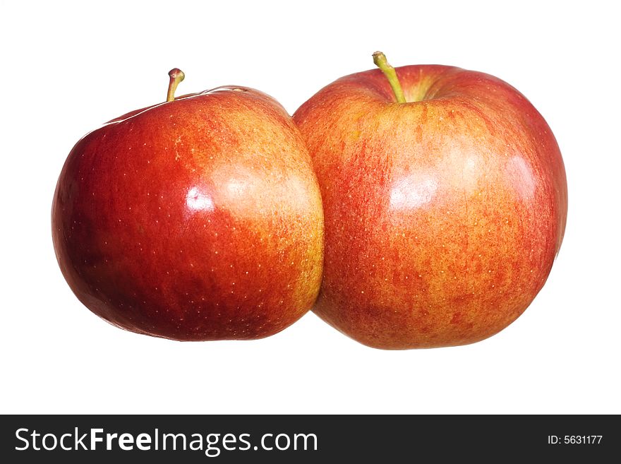 Apples on white, unusual dual sort. Apples on white, unusual dual sort