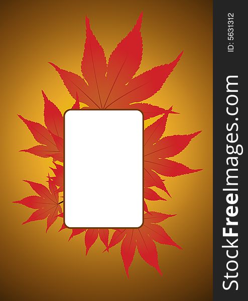 Frame in Bunch of red leaves background. Frame in Bunch of red leaves background