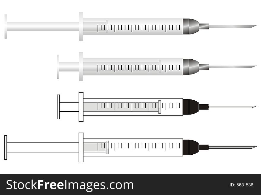 Art illustration of stylized syringes