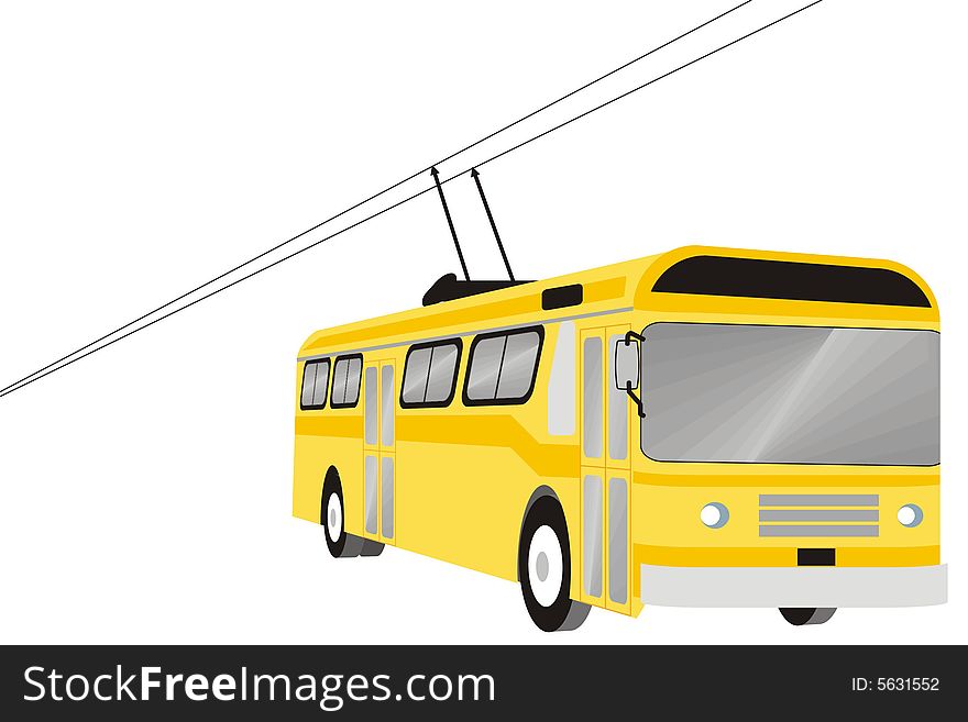 Art illustration of an electric bus. Art illustration of an electric bus