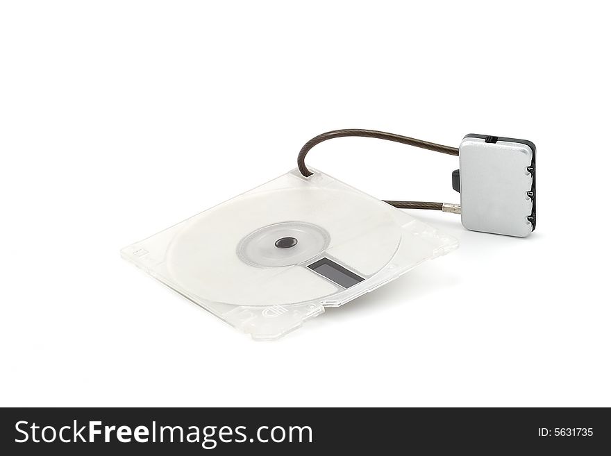 Locked Diskette isolated on a white background. Locked Diskette isolated on a white background.