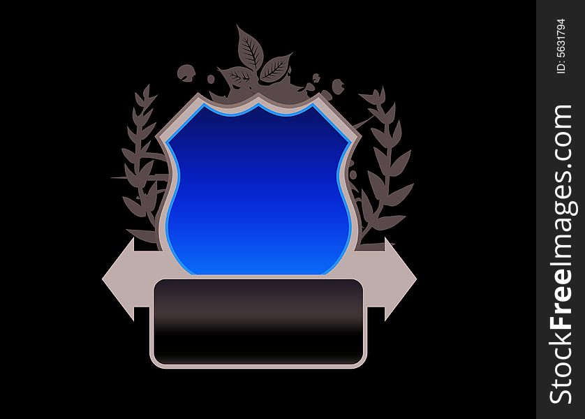 Shield frame with banner