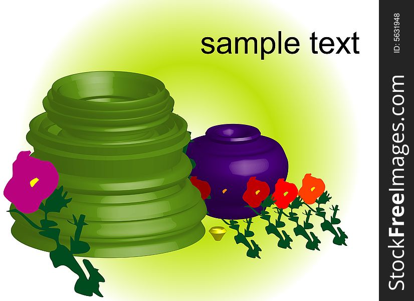 Illustration of 3d flovers, color. Illustration of 3d flovers, color