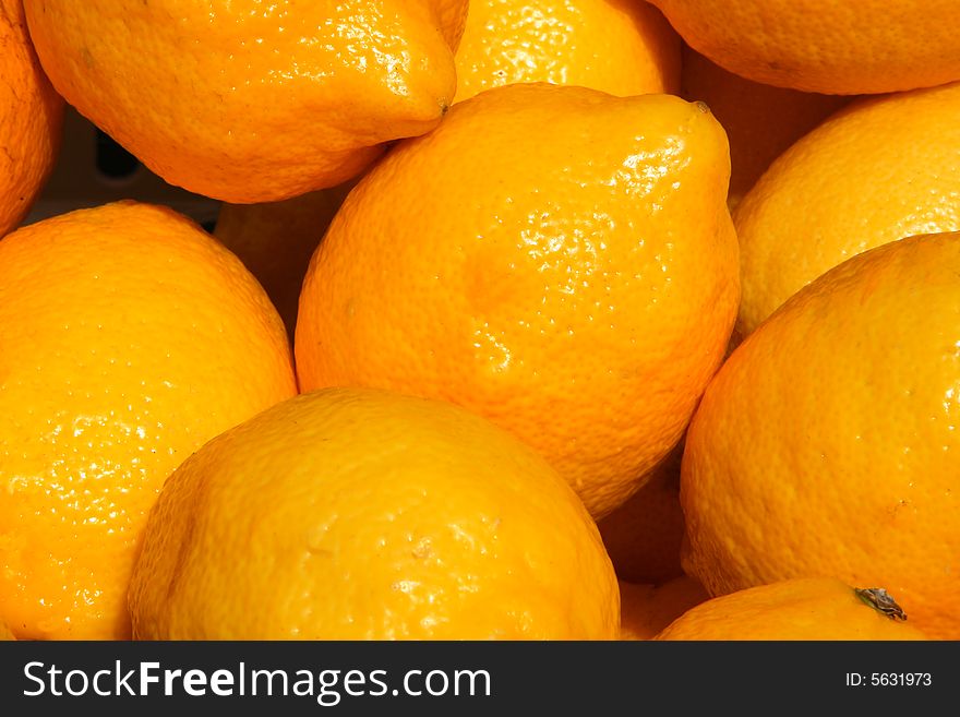 Lemons in the market breakfast, bright, brightly