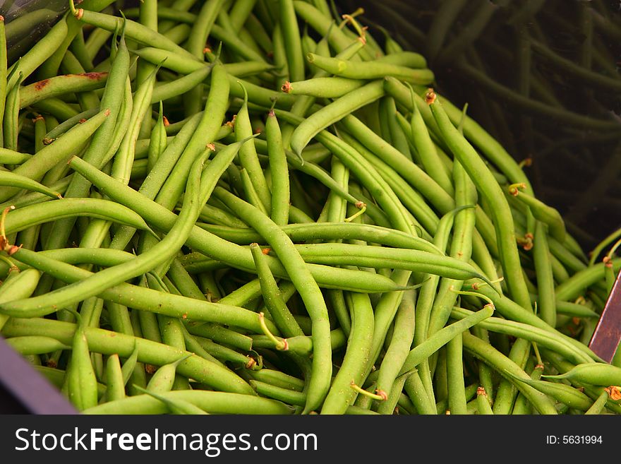 Green beans in the market