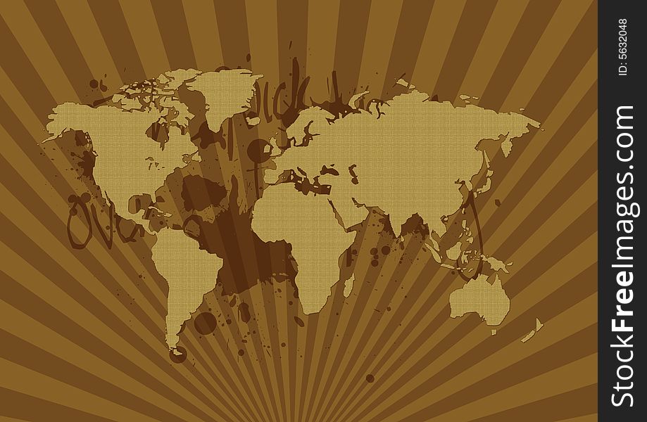 Pattern World Map - Grungy