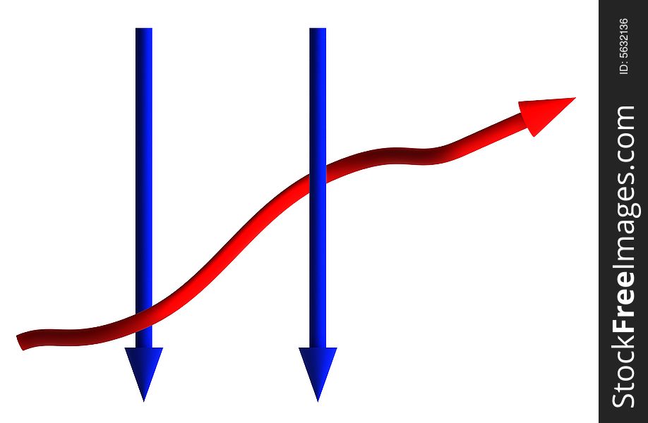 Succes Direct Arrow. 3D illustration. Succes Direct Arrow. 3D illustration.