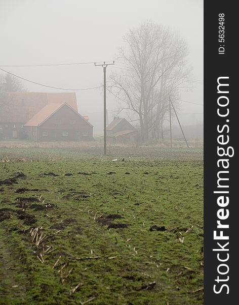 A foggy field in germany