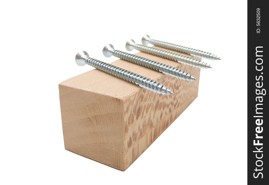 Screws On Wooden Block