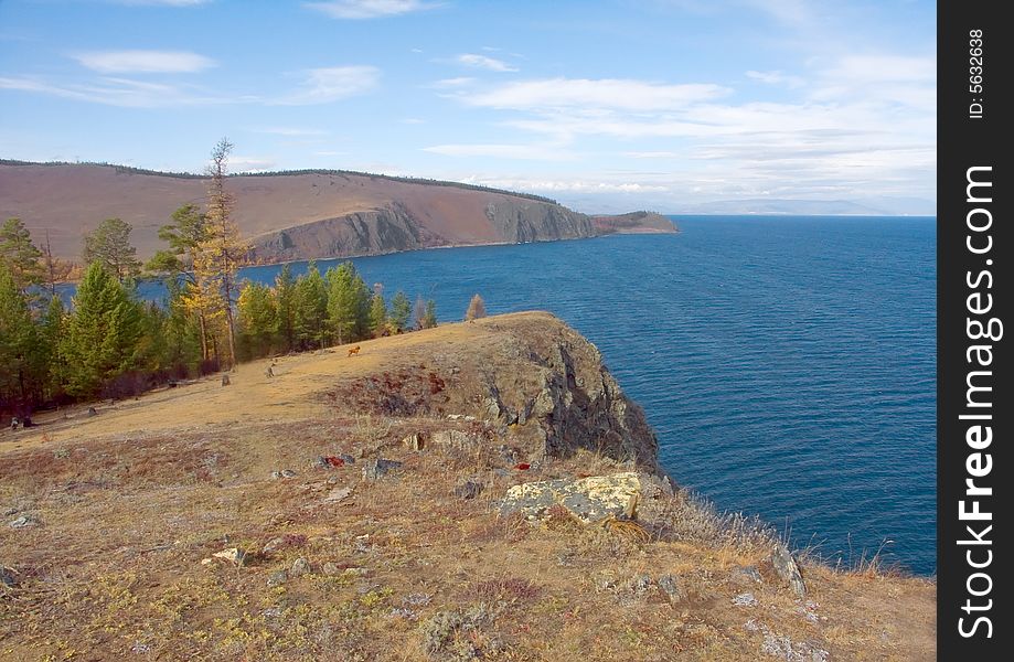 Northern coast of lake Baikal in Siberia. Northern coast of lake Baikal in Siberia