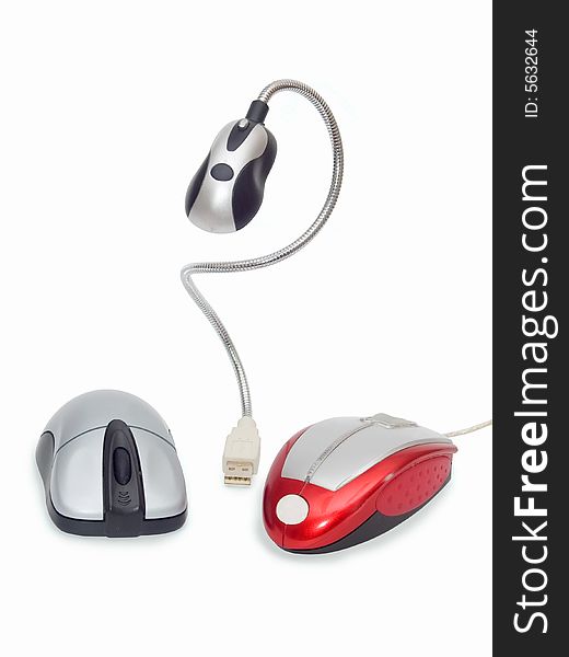 Mouse for computer on white background