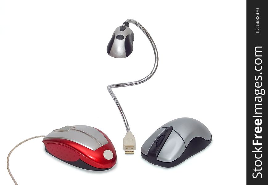 Mouse for computer on white background