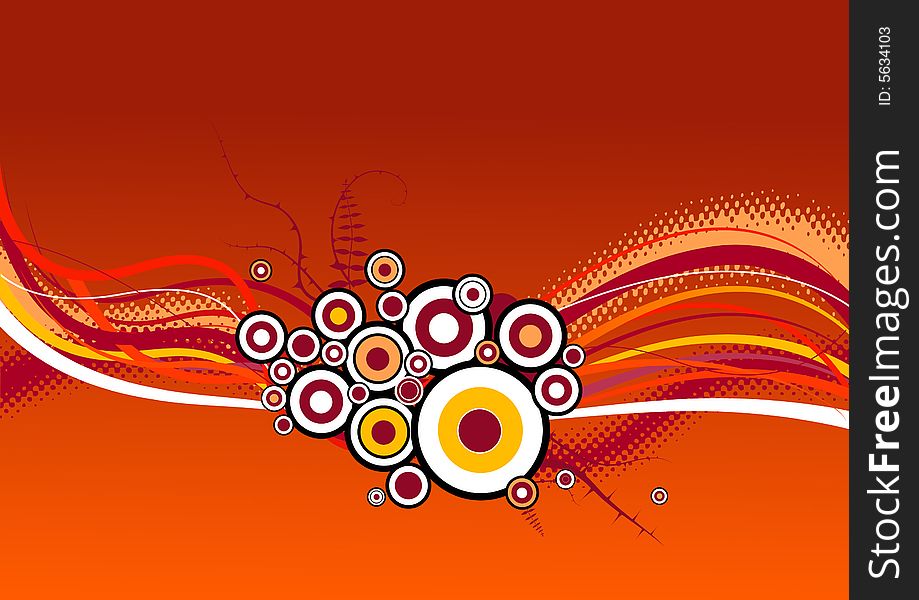 Abstract illustration with circles. Vector