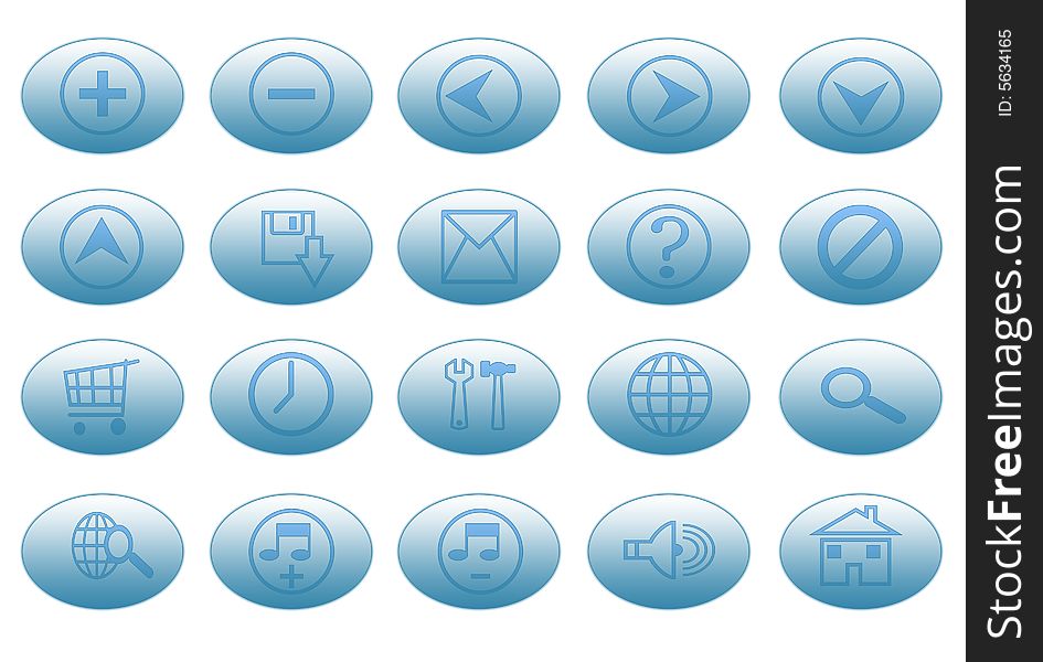 Blue set of buttens for web design. Blue set of buttens for web design