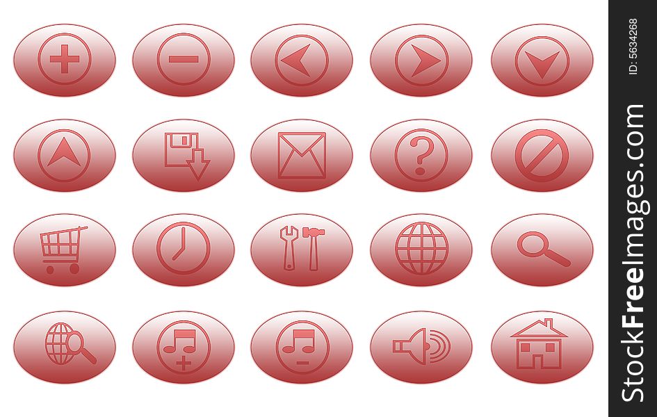 Red set of buttons for web design. Red set of buttons for web design