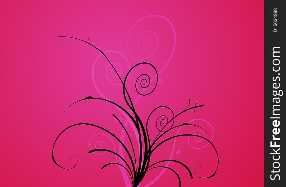 Flowers on pink background. vector