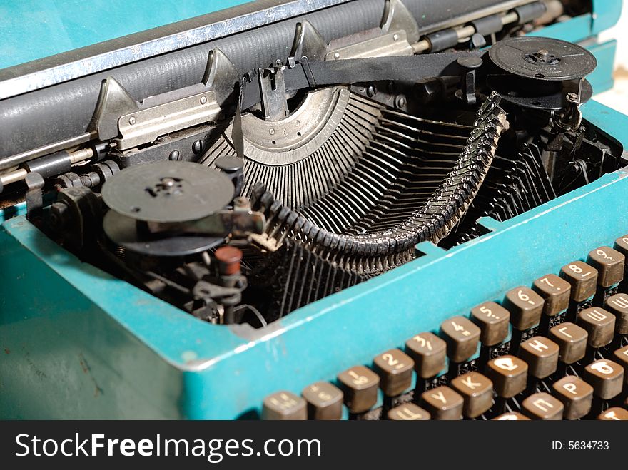 Fragment of mechanic old typewriter. Russian layout. Fragment of mechanic old typewriter. Russian layout.