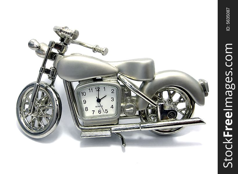 Desktop hours - a motorcycle on a white backgtound