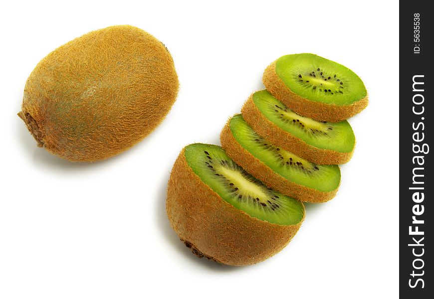 Sliced And Unsliced Kiwi From Above