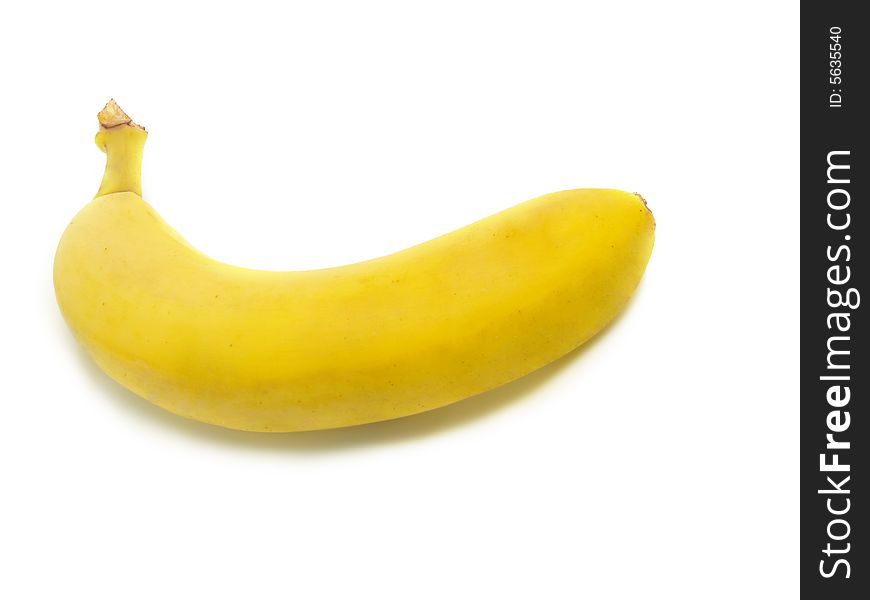 Single fresh ripe banana isolated