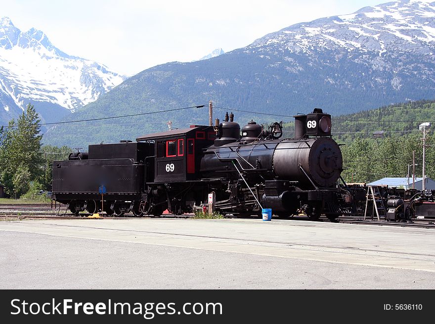 Steam train in the White Pass Route. Steam train in the White Pass Route