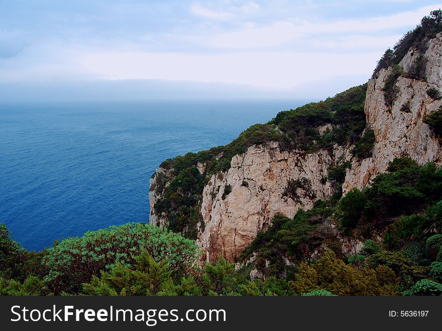 Cliff in the coast of Sardinia, Italy