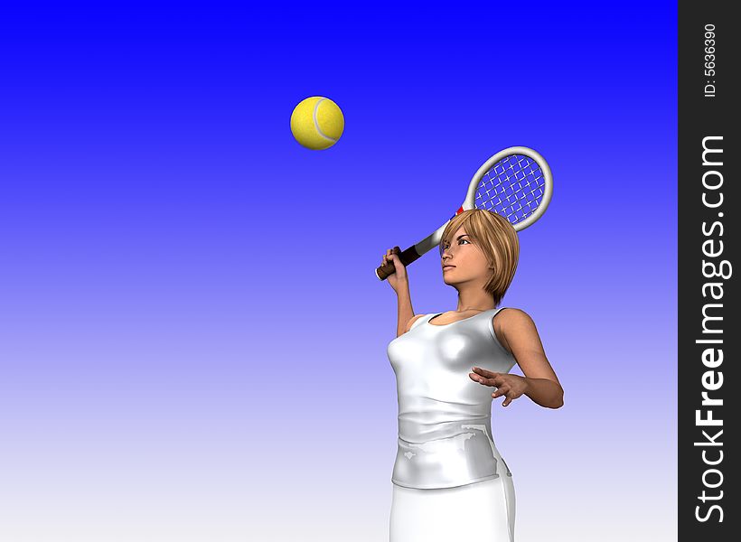 Women About To Hit Tennis Ball