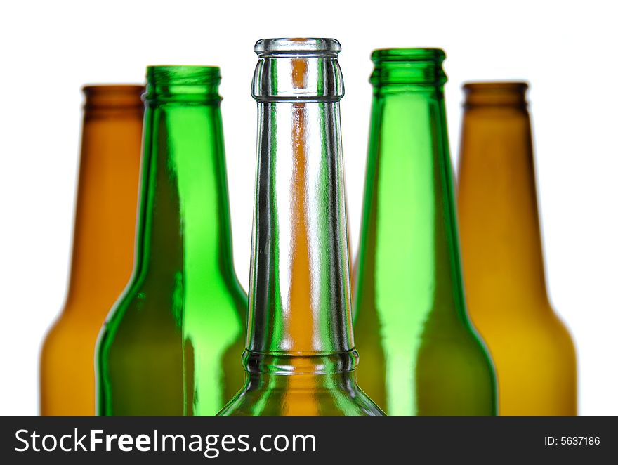 Five empty bottles of beer