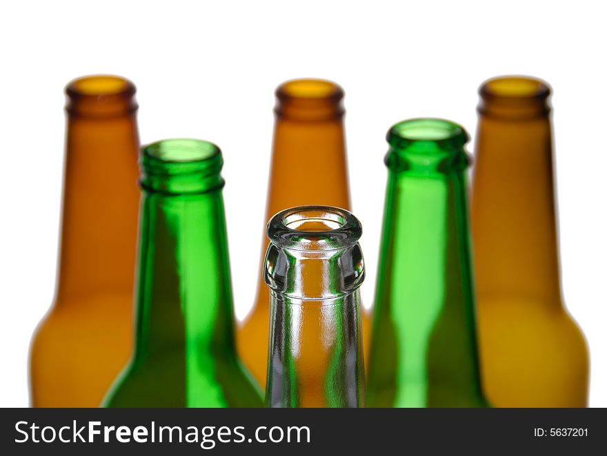 Six empty bottles of beer