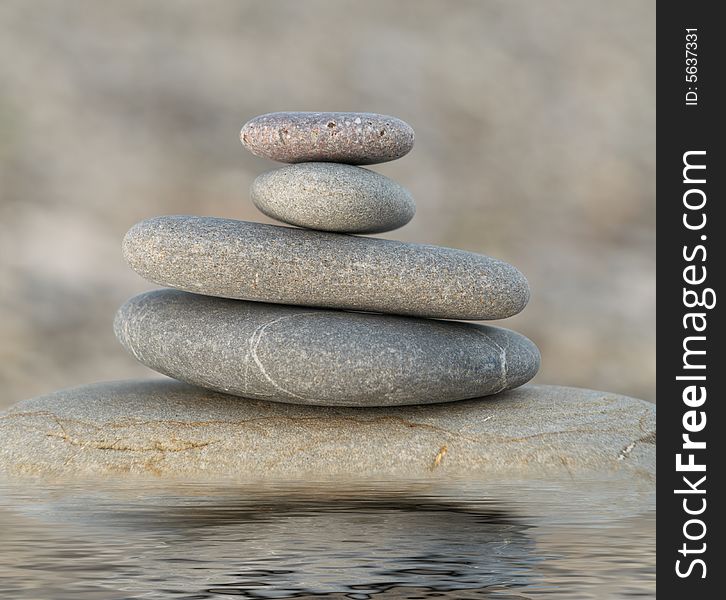 A stack of rocks on the beach. A stack of rocks on the beach
