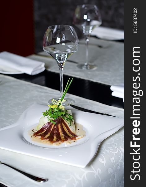 Mediterranean restaurant cuisine - Jamon appetizer